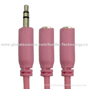 Splitter Cables with 3.5mm Jack, Super Soft, Half Shiny/Matte, 3.5 SP Male - 2 Female